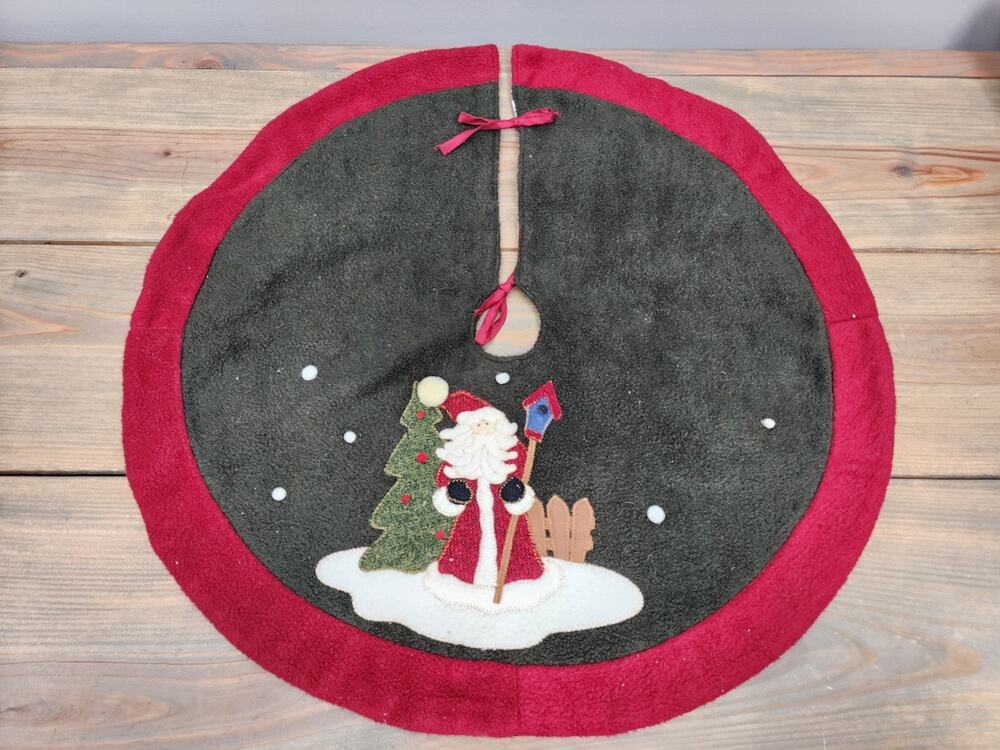 Prima Creations Christmas Tree Skirt Santa Snowflake Design Holiday Decor 22"